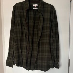 Joe Fresh Olive Green Plaid Lightweight Shirt Jacket